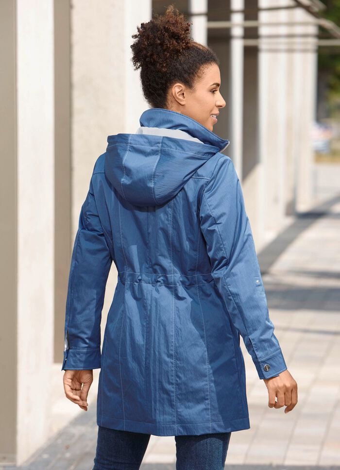 Lange jas met oprolbare mouwen 