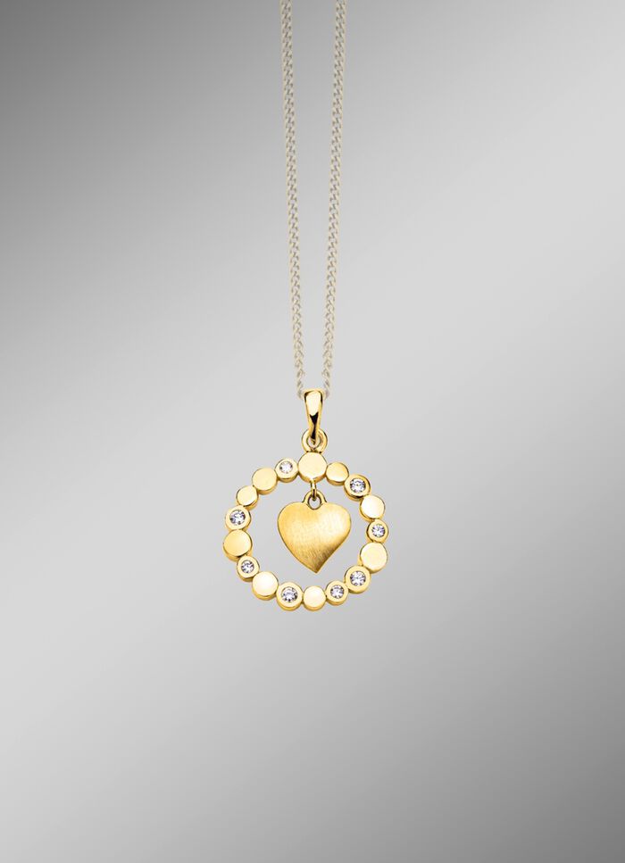 Hanger met lief hartje en zirkonia 