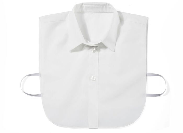 Klaus-modellen, damesblousekragen, gemaakt van fijne poplin WIT