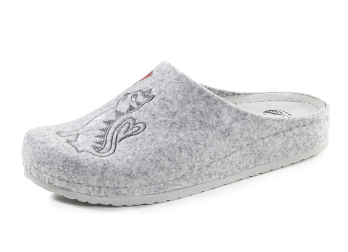 Mubb pantoffels met een schattig kattenmotief LICHTGRIJS