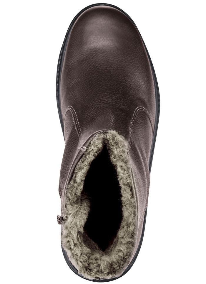 GINO GALANTE, gevoerde herenlaarzen, winterschoenen, met lamsvacht MOKKA