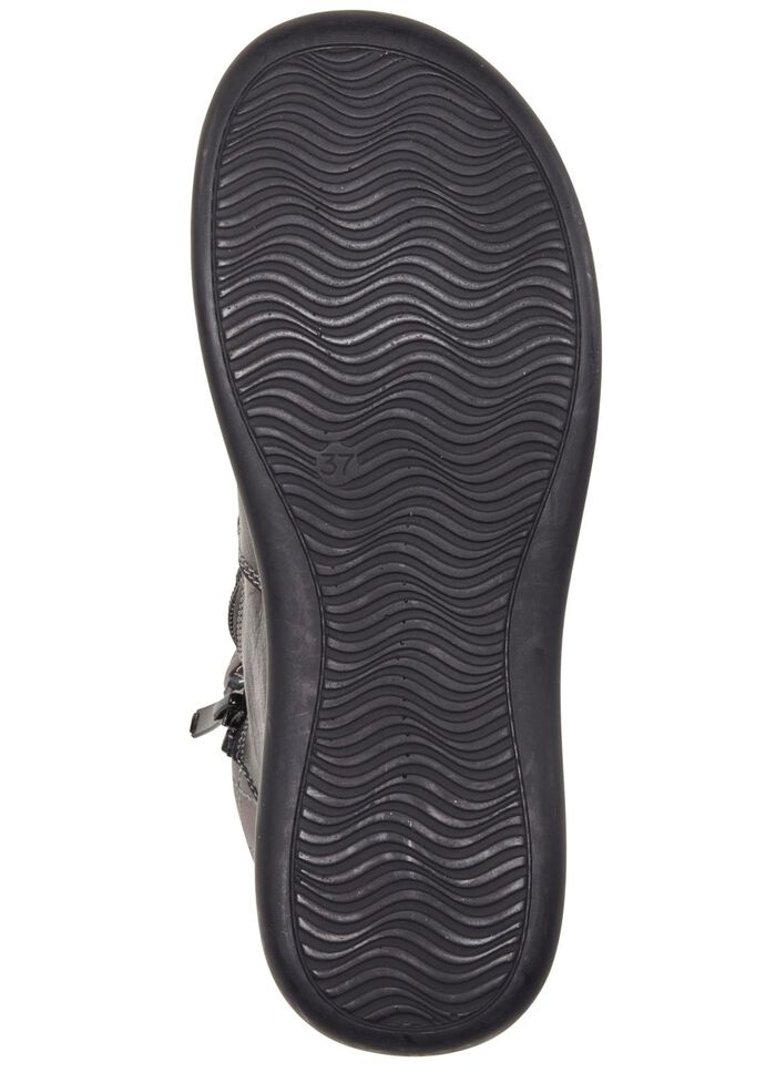 ELENA EDEN laarsje met slimme decoratieve stiksels ZWART-GRIJS