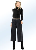 Zachte, soepel vallende culotte in suède-look ZWART