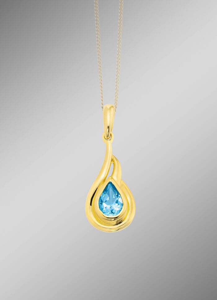 Kettinghanger met blauwe topaas 