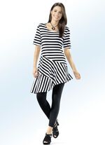 Leggings met edel glanzend siermotief ZWART