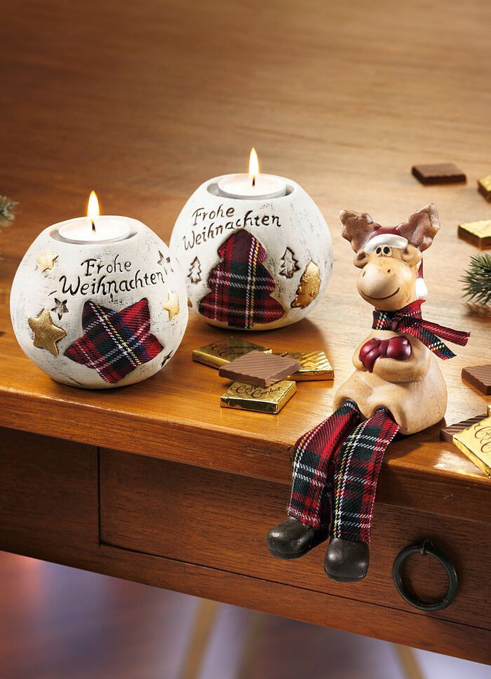 Tafeldecoratieset inclusief chocolade en 2 theelichthouders 