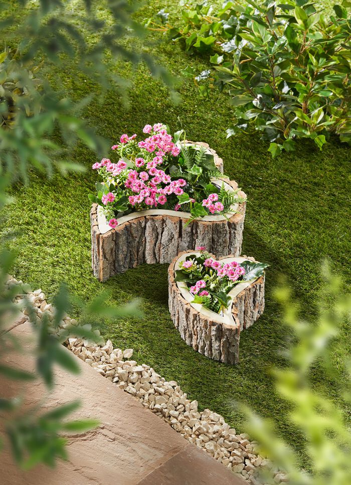 Houten plantenhartjes, set van 2  