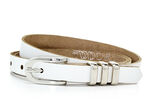 Stijlvolle leren damesriem, 1,5 cm breed WEISS