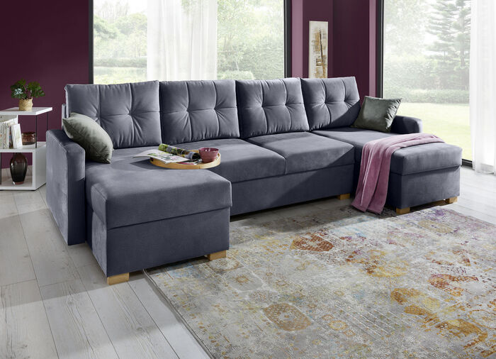 Comfortabele leefruimte met bedfunctie en 3 bedstedes ANTRACIET