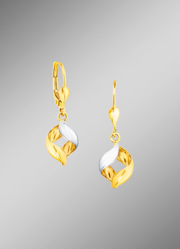 Beweeglijke oorbellen tweekleurig 