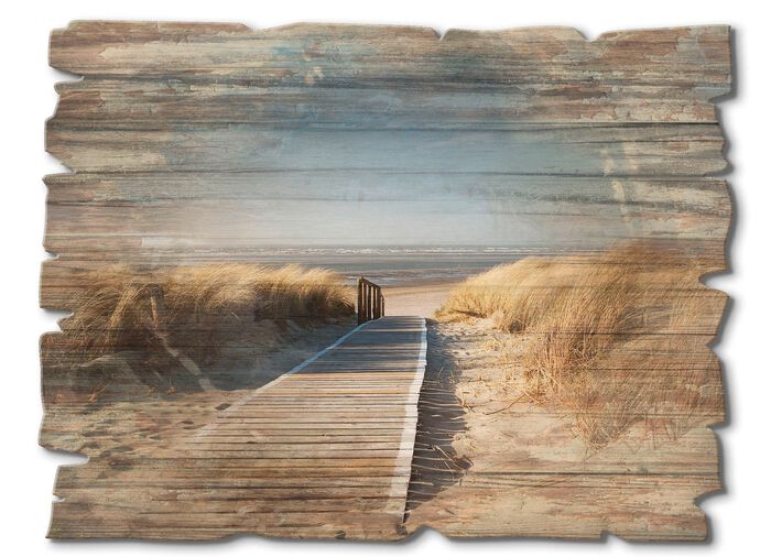 Houten schilderij met vintage karakter 