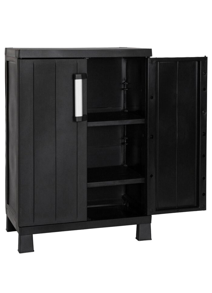 Garage gereedschapskast met houten lamelleneffect 