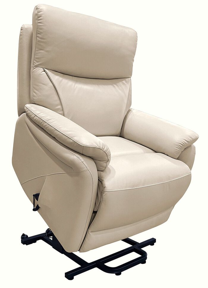 Tv-fauteuil van leer met XXL-zitcomfort en sta-op-hulp CR&Egrave;ME