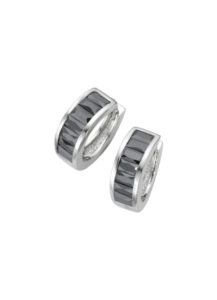 Creolen met zwarte zirkonia 