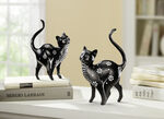 Katten met stippen en bloempatronen ZWART-WIT