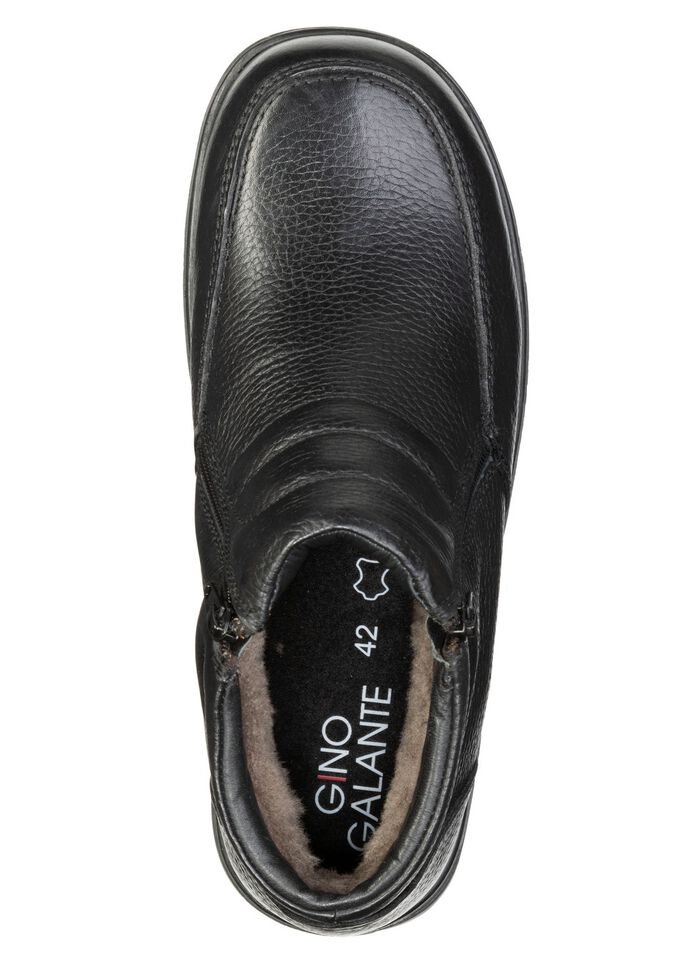 GINO GALANTE, gevoerde herenlaarzen, winterschoenen, met lamsvacht ZWART