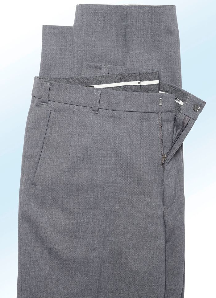 Klaus Modelle-broek met zachte greep in 4 kleuren MIDDELGRIJS GEM&Ecirc;LEERD