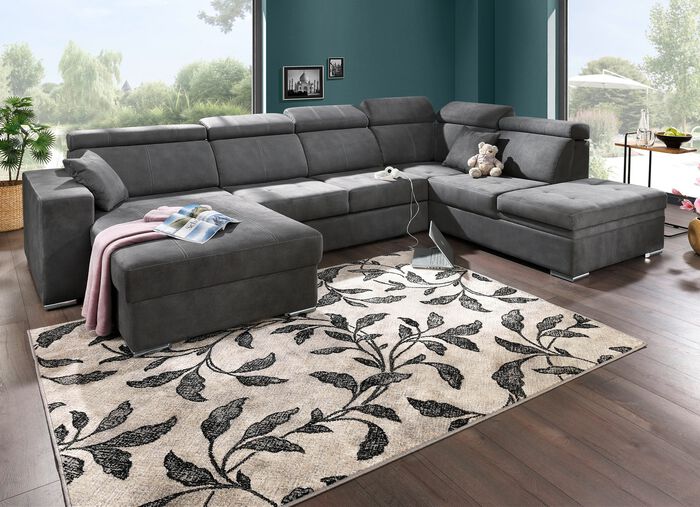 Gestoffeerd meubilair met slaapfunctie en bedstee GRIJS