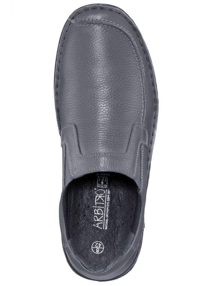 Slippers van generfd nappaleer GRIJS