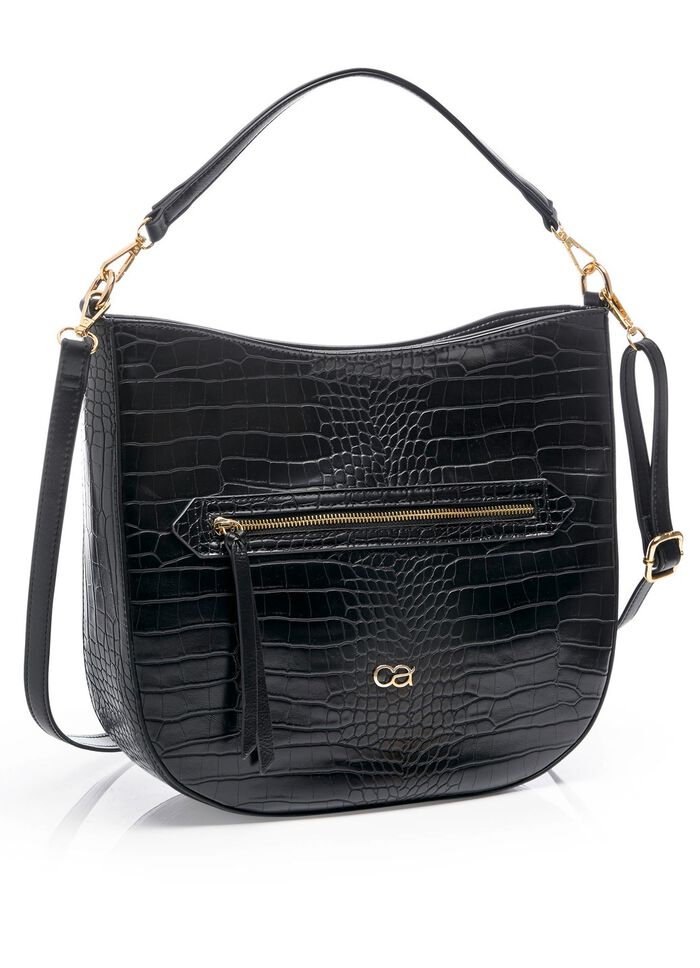 Collezione Allessandro tas gemaakt van synthetisch materiaal met krokodillenreli&euml;f 