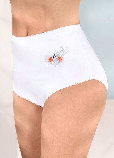 Vijfpack slips met bloemenmotief 