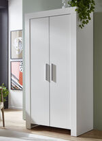 Kast met handgrepen in aluminiumlook WIT
