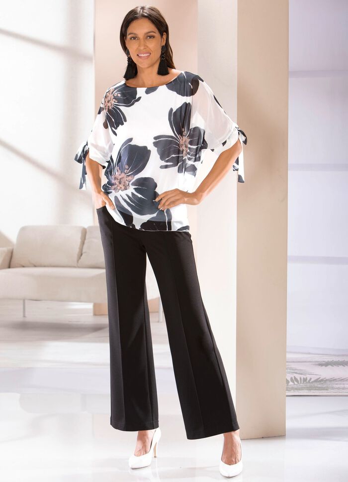 Dubbellaags overhemd met chiffon overlay 