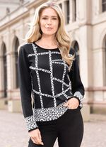 Trui met jacquardaccenten in dierenbontlook 