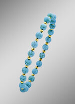Armband met turquoise bolletjes