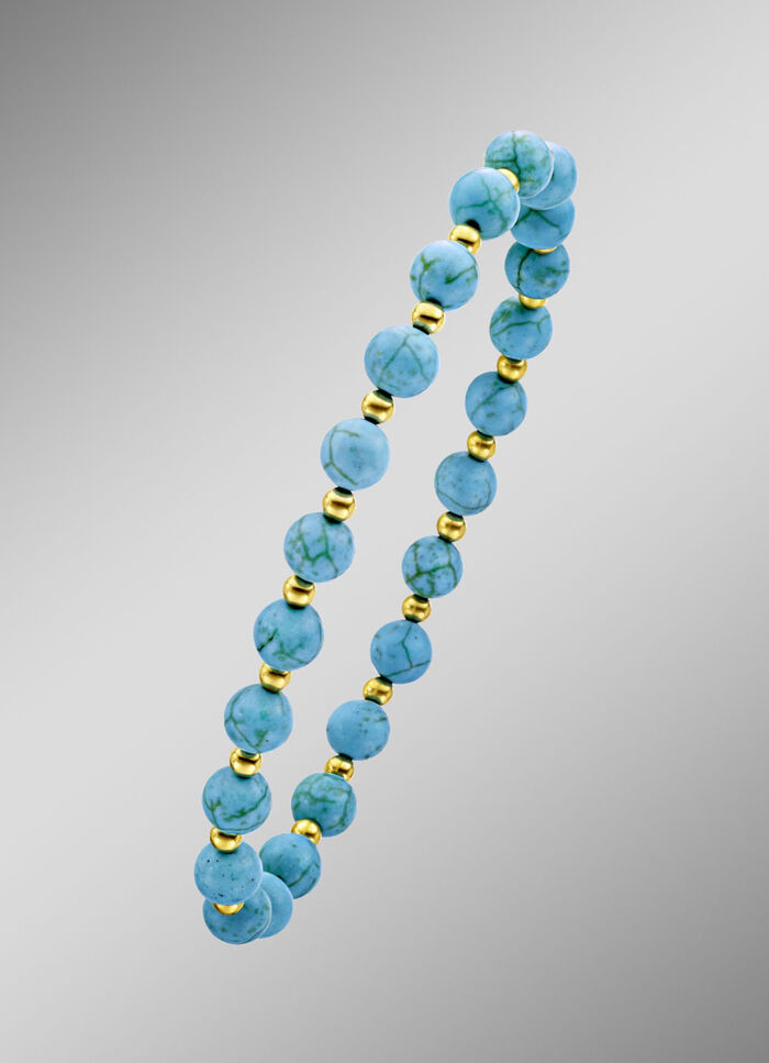 Armband met turquoise bolletjes