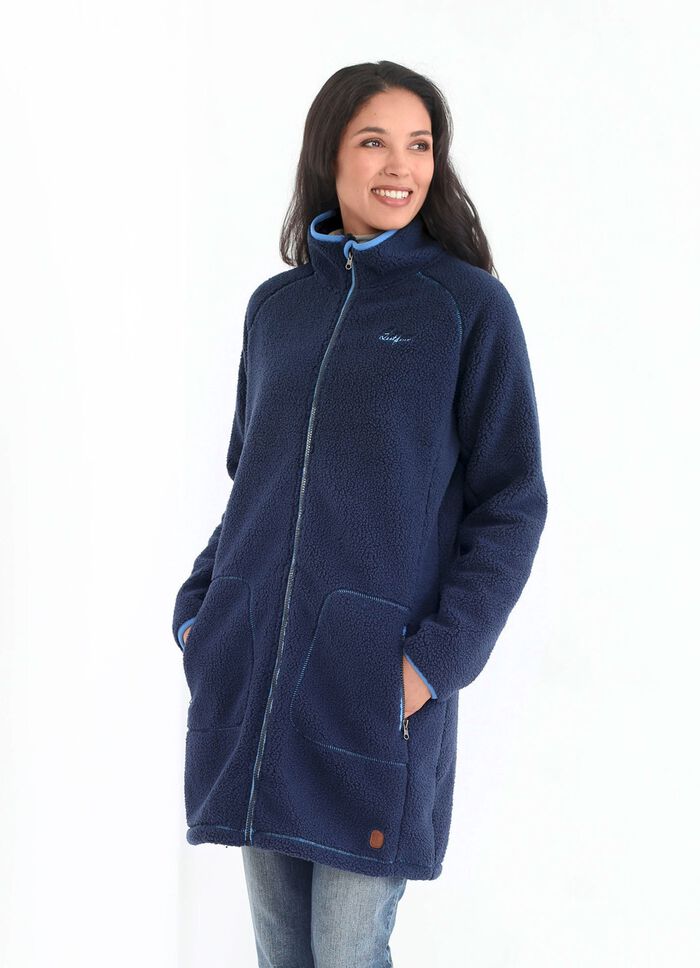 Korte jas met gebonden pluche binnenkant 