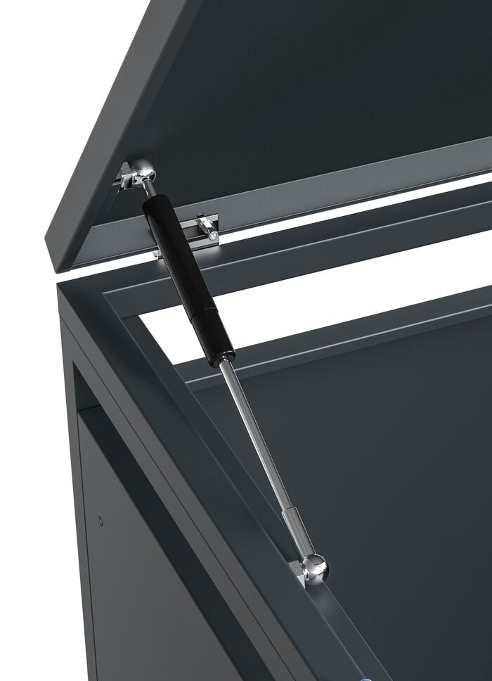 Afvalcontainerbox "Lacina", deuren in houtlook 