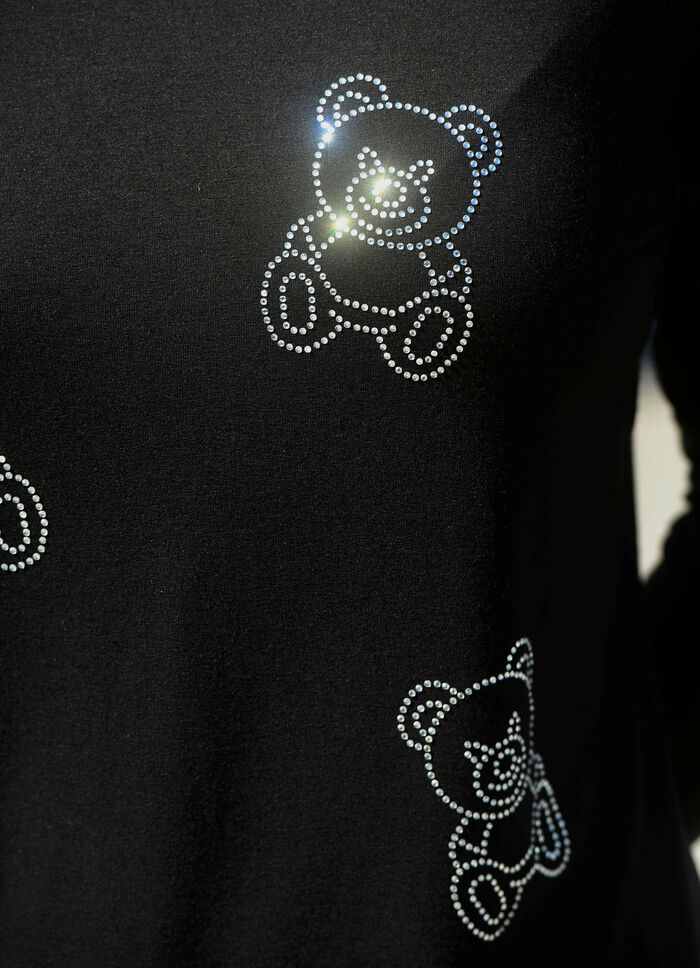 Shirt met beren-strass steentjes 