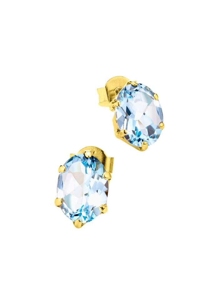 Oorstekers met blauwe topaas 