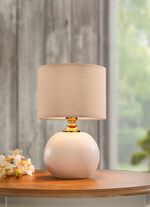 Keramische tafellamp met textiele lampenkap 
