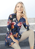 Shirttuniek met glanzende gekleurde inkjetprint 