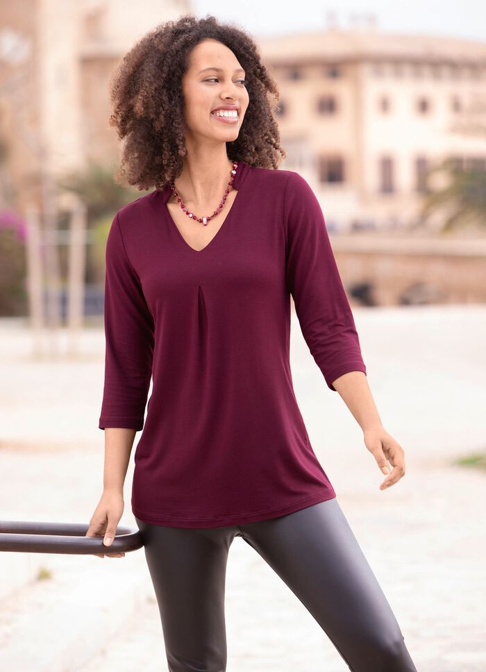 Shirt tuniek met V-hals 