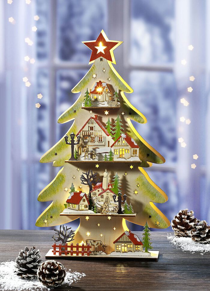 Verlichte dennenboom 