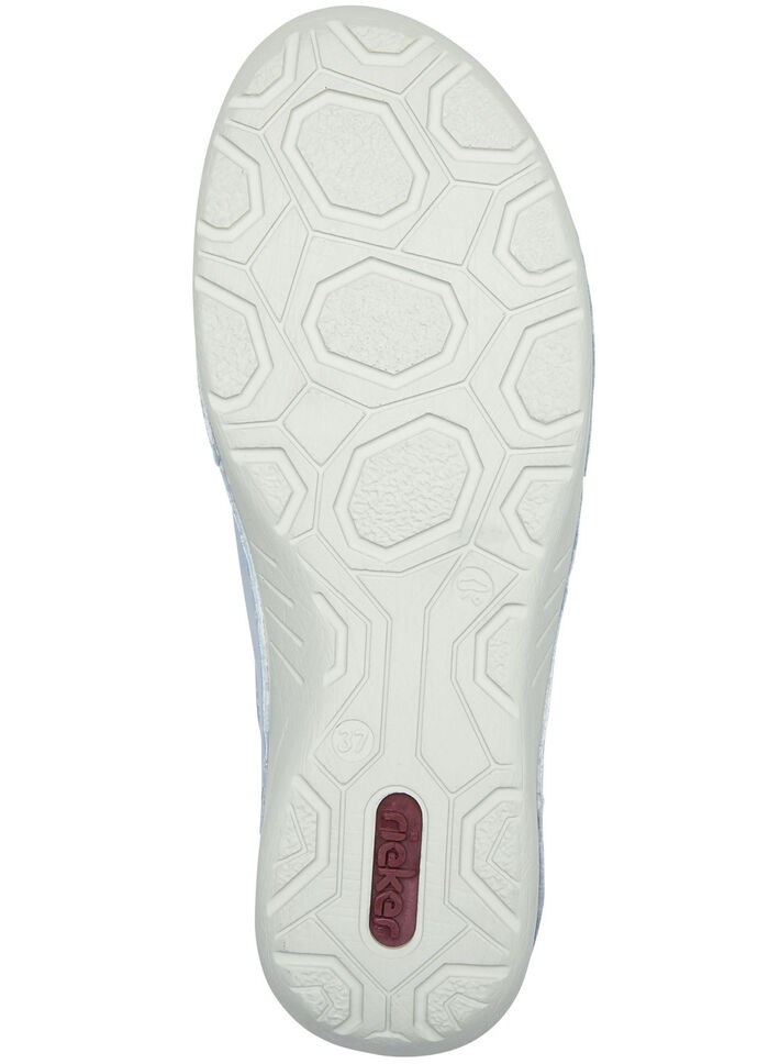 Rieker veterschoen van textiel met bloemenprint en metallic glans LICHTBLAUWGRIJS