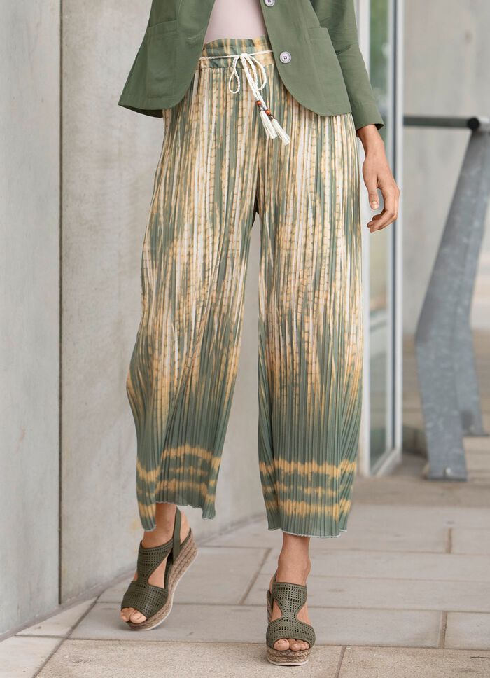 Geplooide culottes met gevlochten strik 