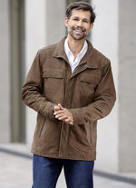 Leren jas met borstzakken 