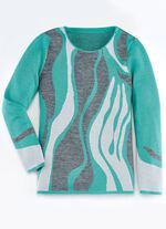 Trui met gem&ecirc;leerd effect JADEGROEN-GRIJS-LICHTGRIJS