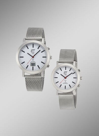 Radiogestuurd partnerhorloge met zonne-energie 
