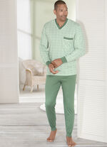 Pyjama met V-hals en manchetten LINDENGROEN