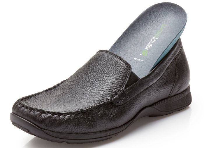 Waldl&auml;ufer mocassinpantoffels met elastische zijkanten ZWART