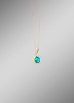 Charmante hanger met blauwe topaas 