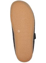 Laurina pantoffels van wolvilt met velours bies ANTRACIET