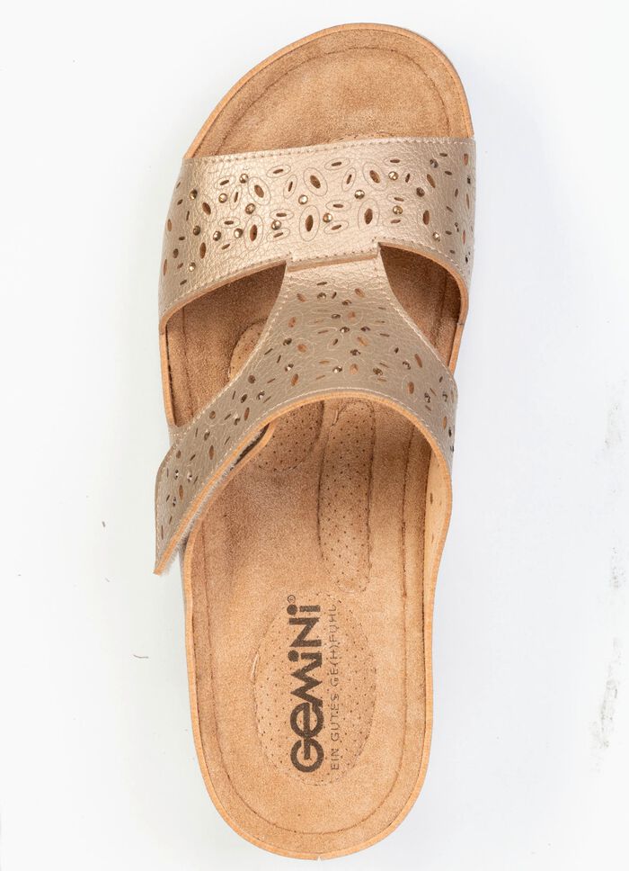 Gemini, comfortabele damesmuiltjes, breedte G, met klittenbandsluiting 