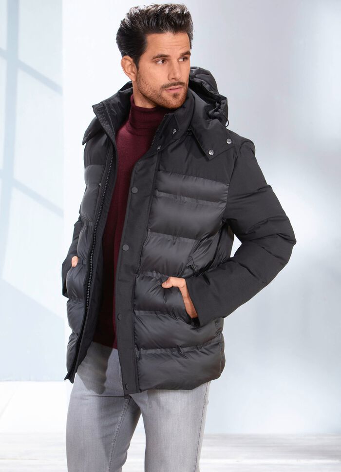 Gewatteerd kort jack met opstaande kraag 