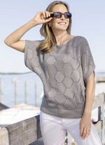 Trui met honingraatmotief GRAU